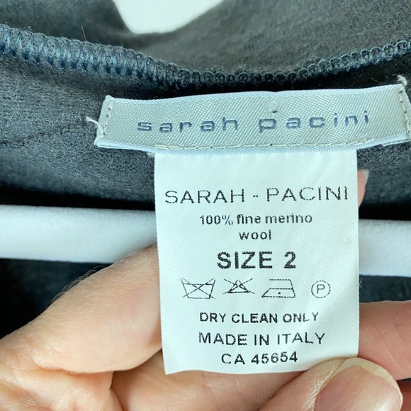 Sarah Pacini Charcoal Grey Long Sweater Jacket Zip Cardigan Size 2 - Picture 10 of 12